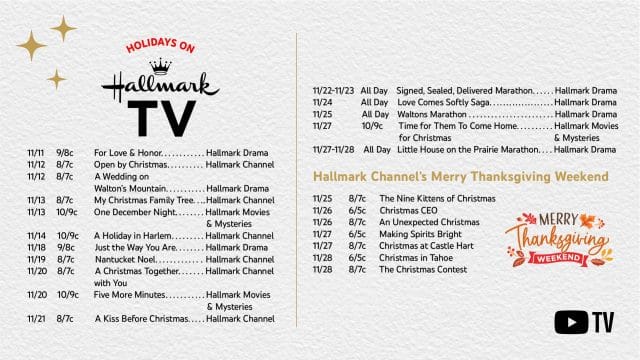 youtube tv getting hallmark channel