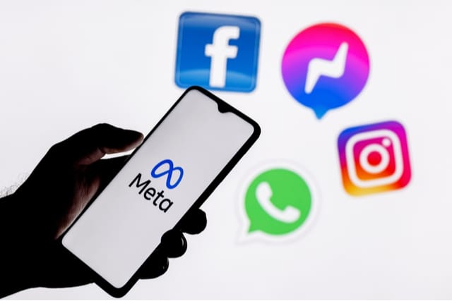 Meta Facebook Instagram WhatsApp logos