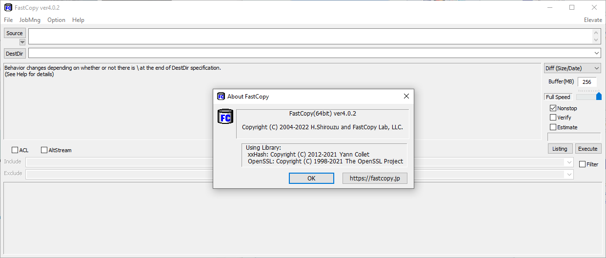 FastCopy 5.2.4 for windows instal free