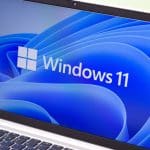 Close-up of Windows 11 laptop