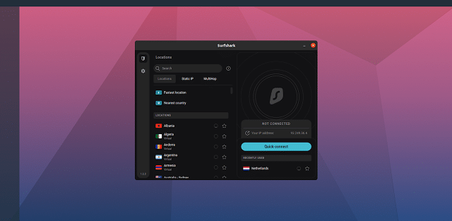 surfshark linux gui