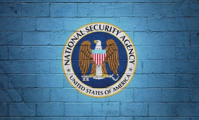 NSA logo on a brick wall