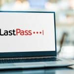 LastPass logo on laptop