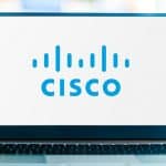 Cisco logo on laptop screen