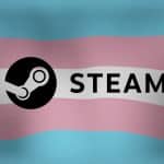 Steam logo on trans flag