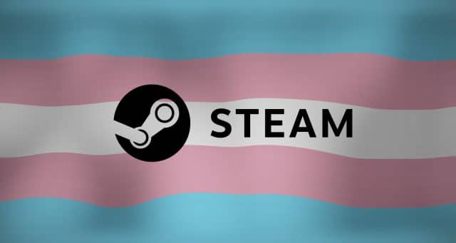 Steam logo on trans flag