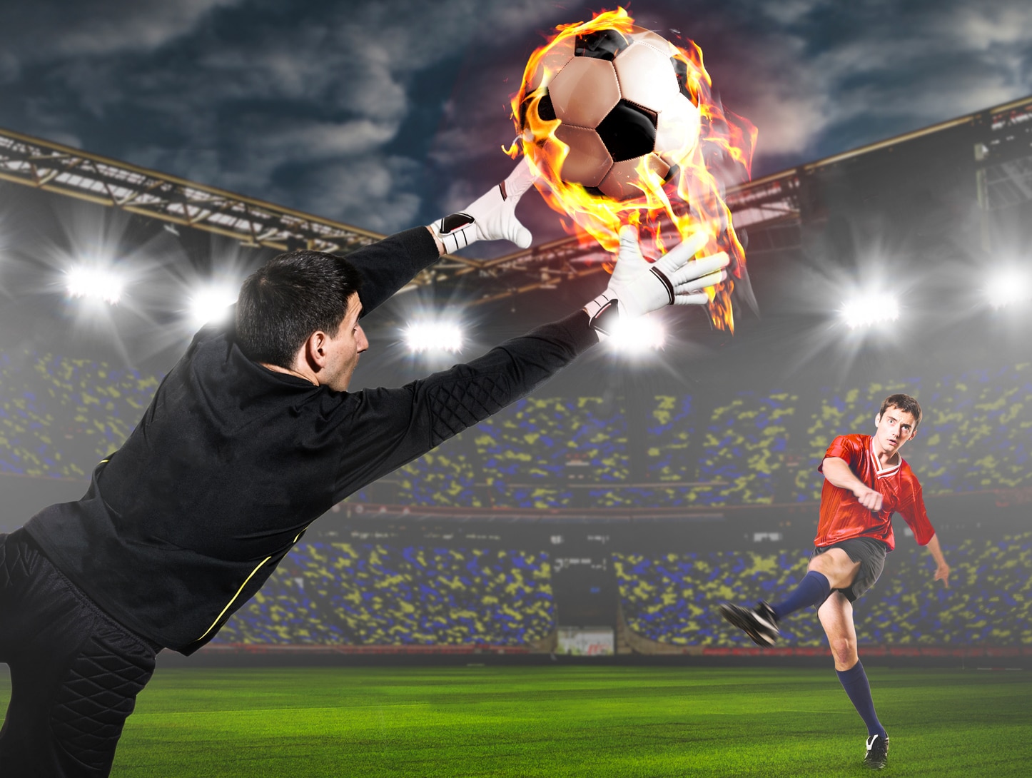 goalkeeper catching ball