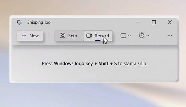 Windows 11 Snipping Tool screen recorder