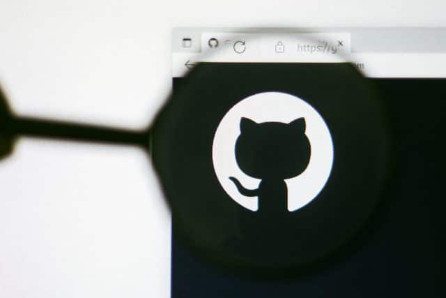 GitHub logo under magnifying glass