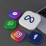 Meta, Facebook, Instagram, Messanger and WhatsApp logos
