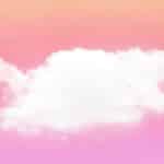 White cloud in a pink sky
