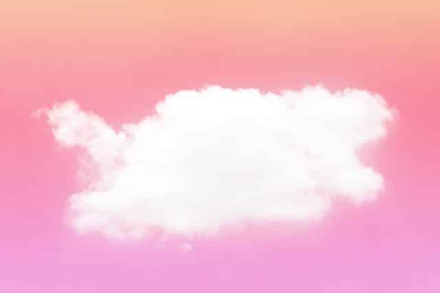 White cloud in a pink sky