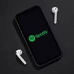 Spotify on mobile with earphones