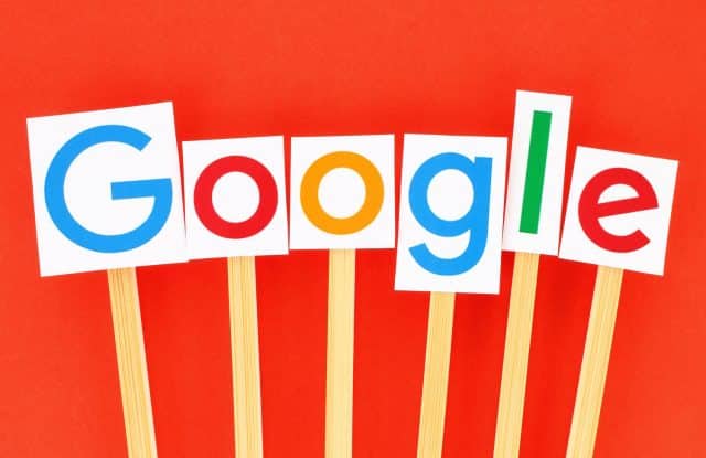 Google logo on sticks