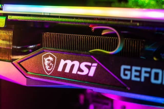 MSI logo on graphics card