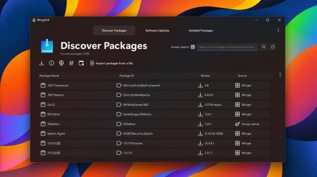 La actualización de WingetUI facilita aún más el uso de Windows Package Manage con una GUI