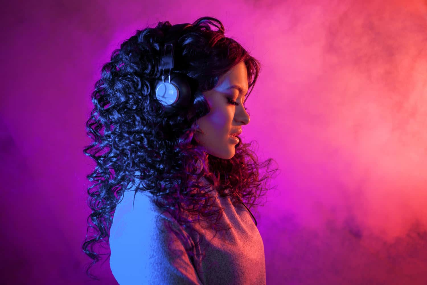 Woman with headphones