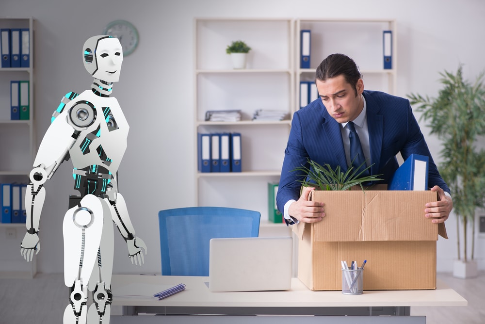 AI robots replacing humans in offices