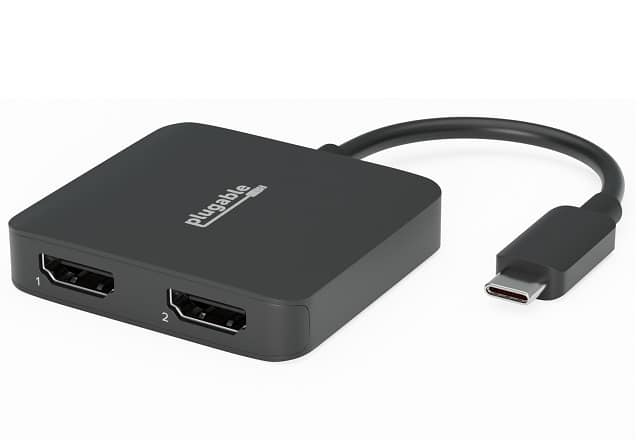 Plugable USB C to Dual HDMI Adapter, 4K HDMI Ports, for Windows