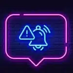 Neon sign of notification bell