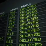 Delayed flights sign