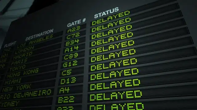 Delayed flights sign