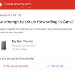 Gmail critical security alert