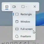 Snipping Tool menu