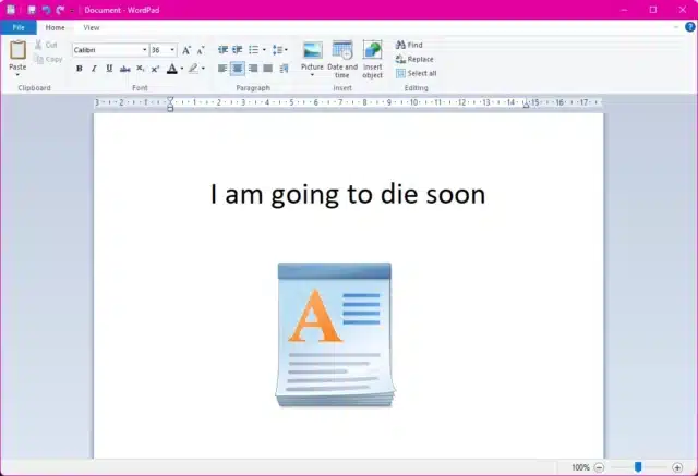 WordPad is going to die
