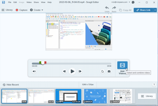Snagit 2024 lets users combine video recordings, highlight cursor on-screen