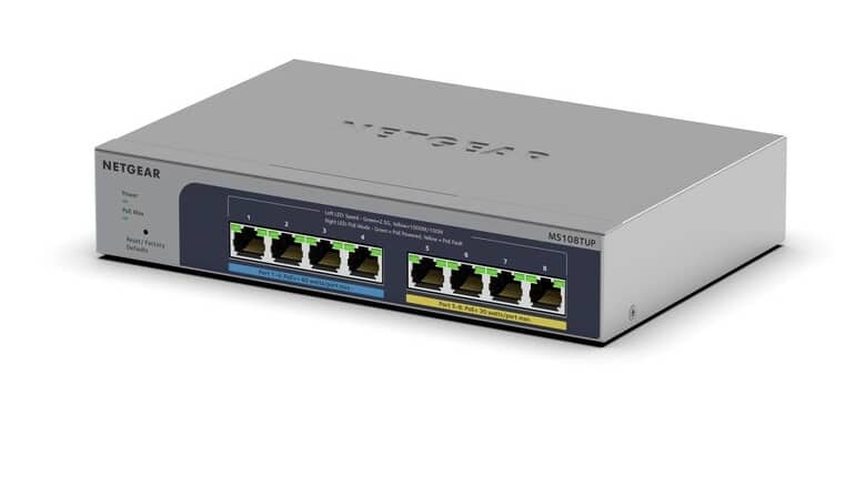 NETGEAR launches MS108TUP 8-Port Multi-Gigabit (2.5G) Ethernet Ultra60 PoE++ Smart Switch