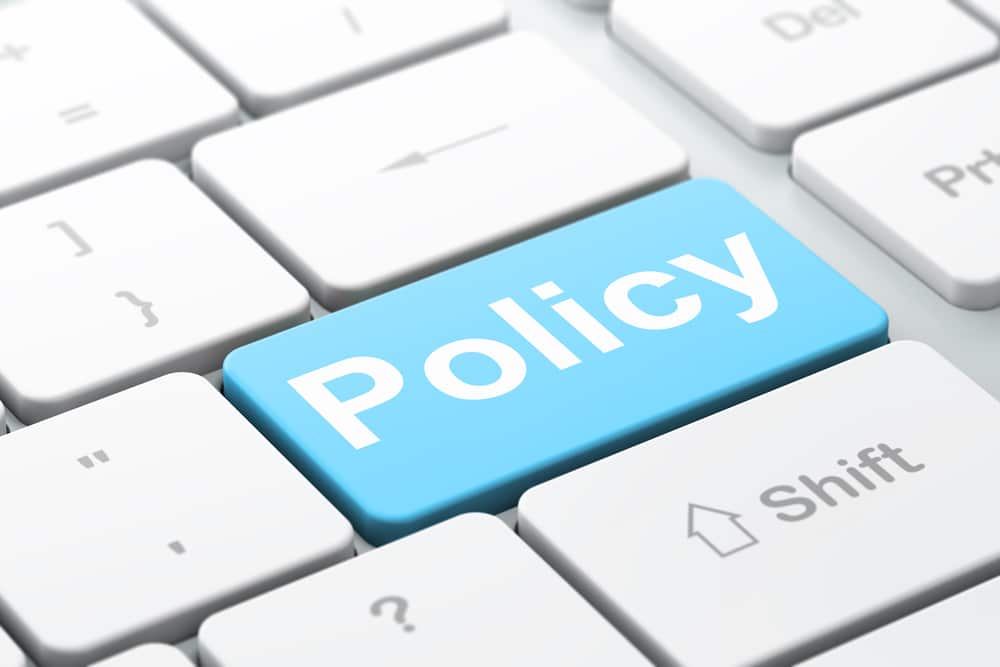 Policy on computer keyboard background