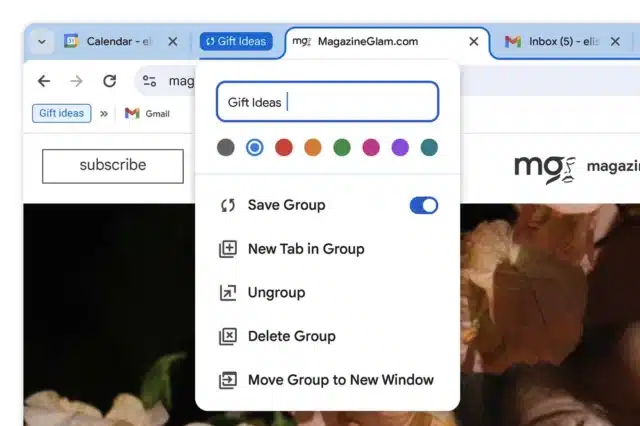 Chrome tab groups
