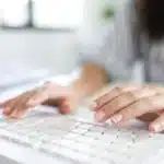 Woman using keyboard