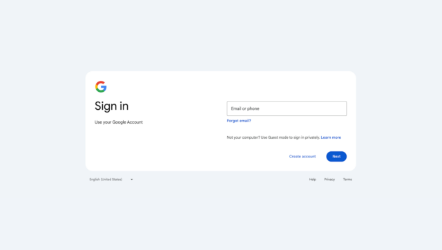 Google sign in page update
