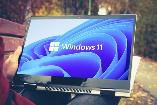 Windows 11 on convertible laptop