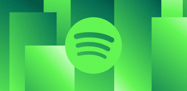 Spotify logo with geometric background