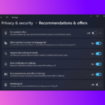 Windows 11 recommendations and offers