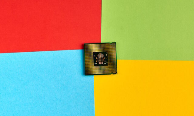 CPU on colored background