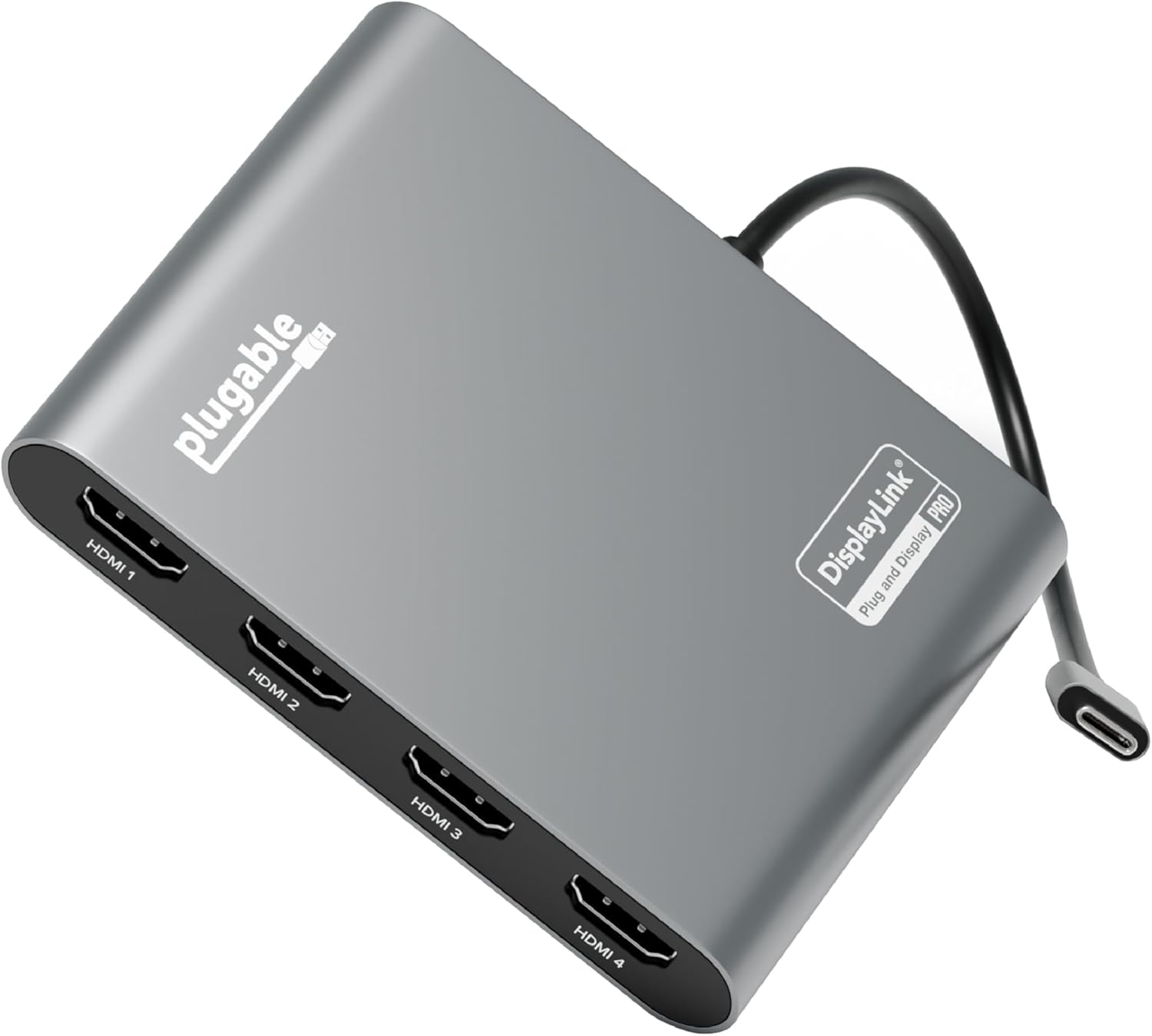 Plugable USBC-7400H4 adapter lets you connect four 4K monitors to your laptop with just one USB-C port