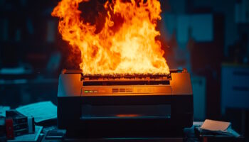 Printer on fire