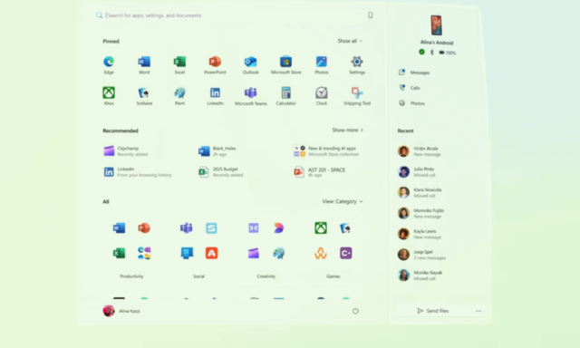 Windows 11 new Start menu