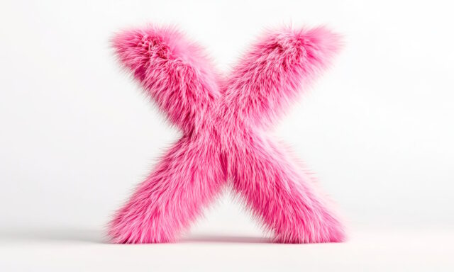 Pink fluffy X