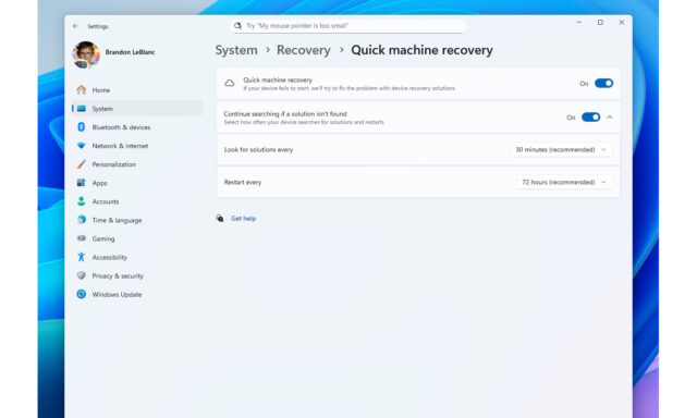 Windows 11 Quick Machine Recovery