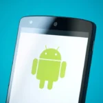 Phone screen with Android logo
