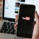 Phone screen with YouTube logo