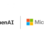 OpenAI and Microsoft logos in a white background