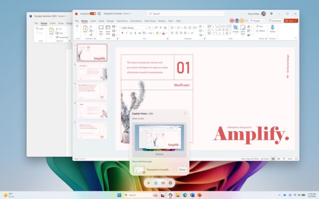 Desktop sharing on Copilot on Windows 11
