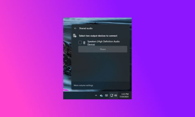 Shared audio in Windows 11