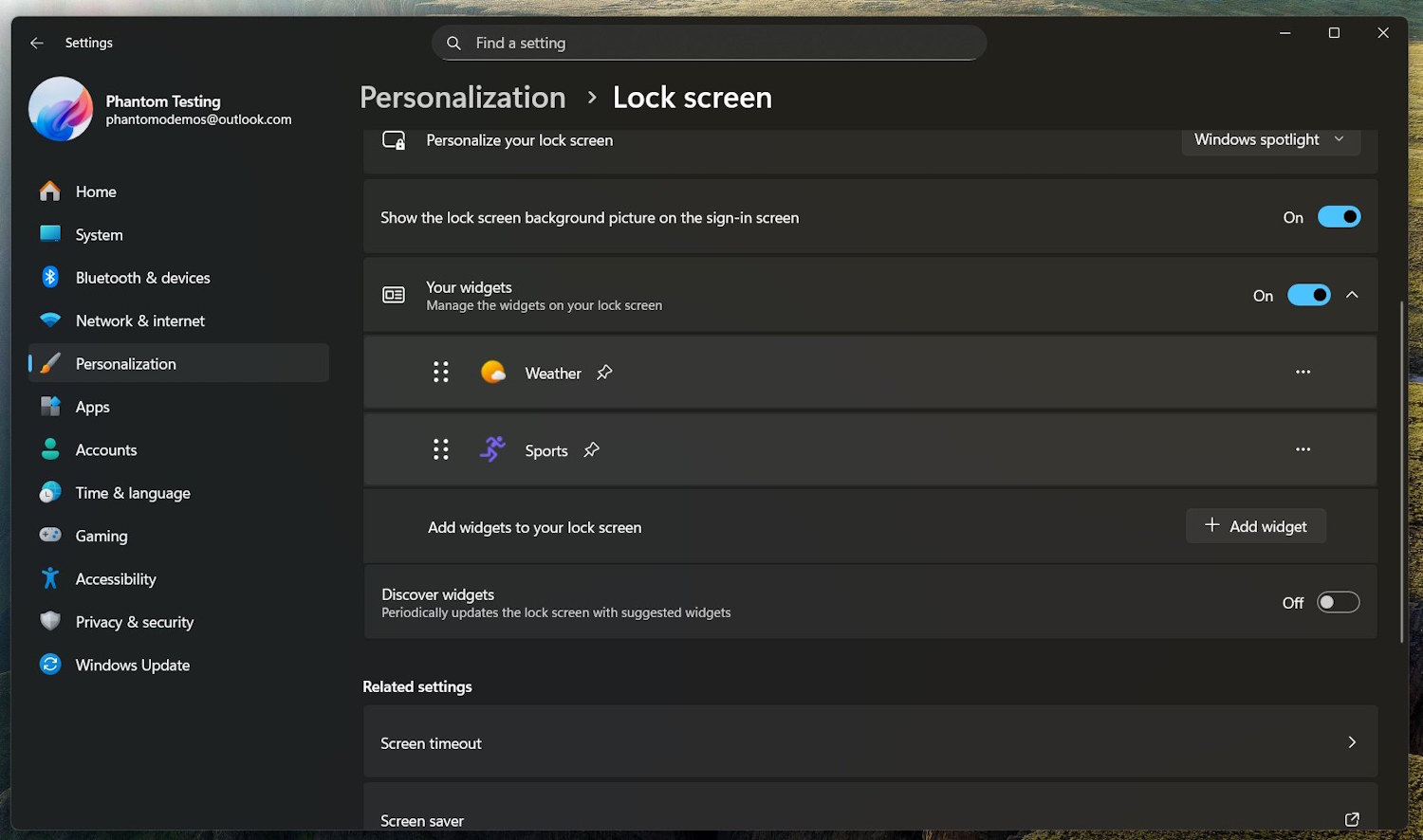 Windows 11 Lock Screen recommendations